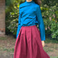 Classic Burgundy Midi skirts with pockets