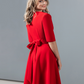 Red classic dress with circle skirt