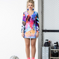 Mini dress with bright abstract print