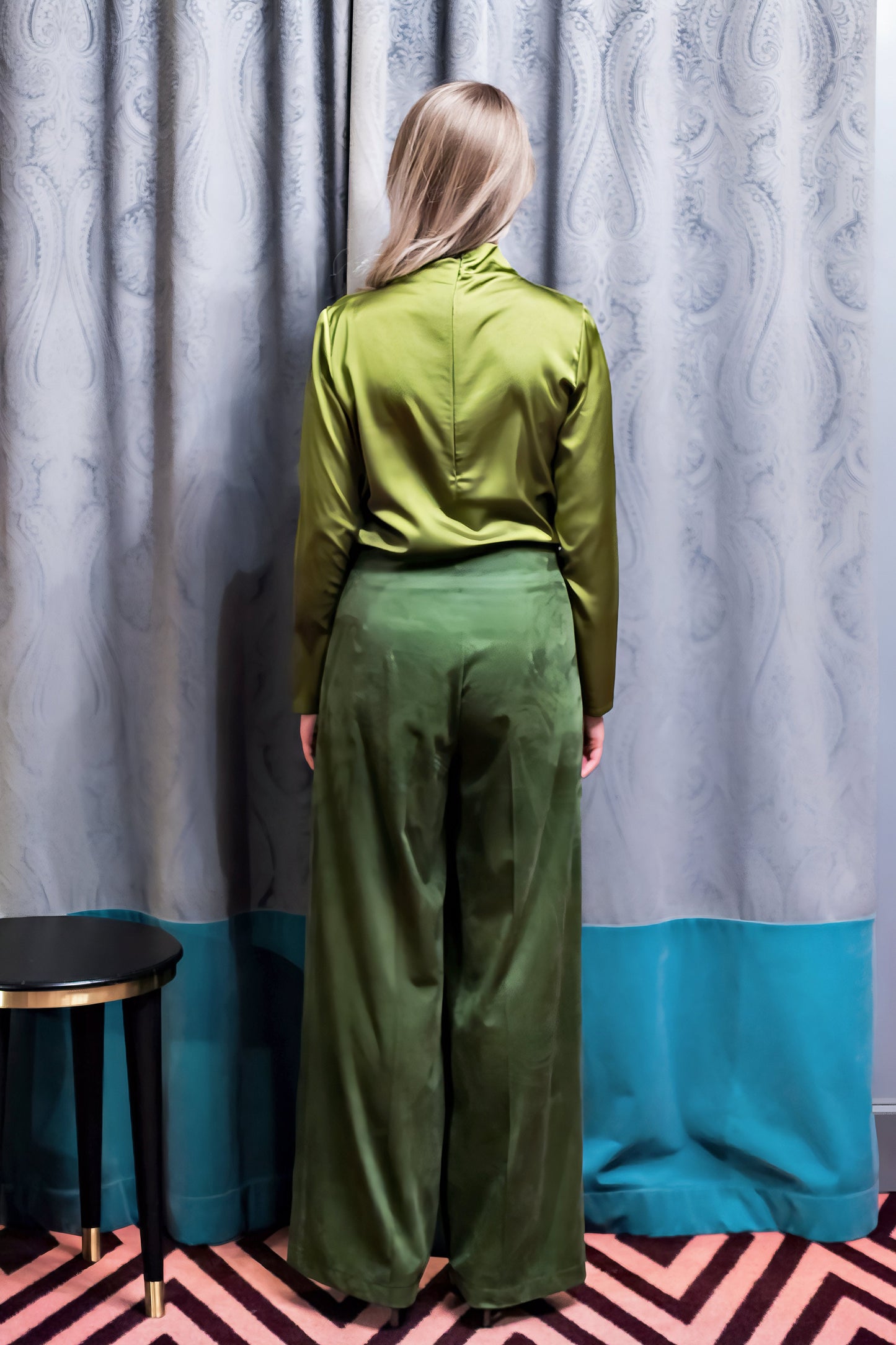 Olive Green Suede Trousers