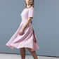 Light pink classic dress with circle skirt