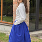 Classic Royal Blue Midi skirts with pockets