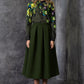 Dark green full skirts with side pockets