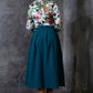 Blue green full skirts with side pockets