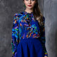 Blue blouse with abstract print