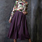 Grey purple full skirts with side pockets