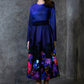 Dress with painted iris print
