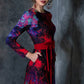 Dress with abstract red print