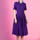 Purple dress with pleats