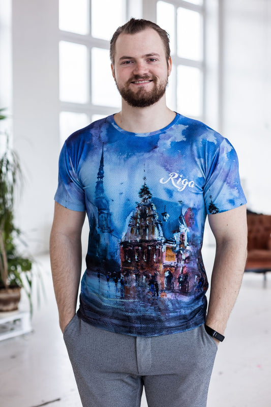 Herren T-Shirt mit Blick auf Riga