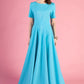 Turquoise maxi dress with circle skirts