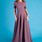 Grey purple maxi dress with circle skirts