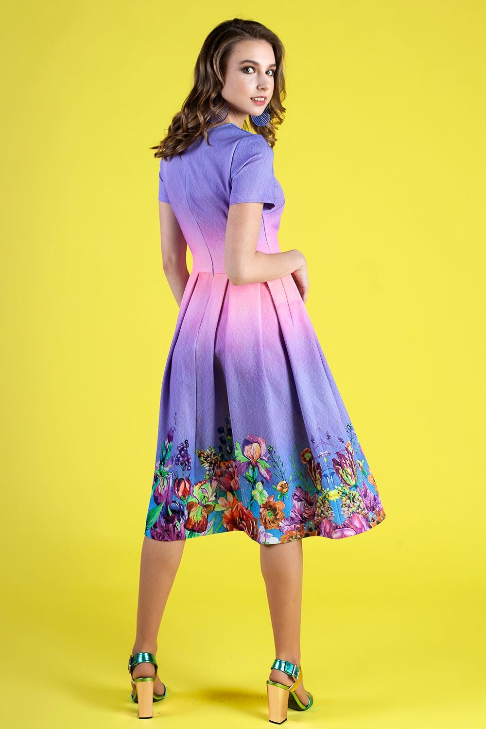 Dress with painted flower print