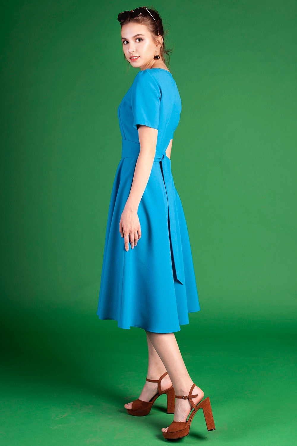 Light blue dress with circle skirts
