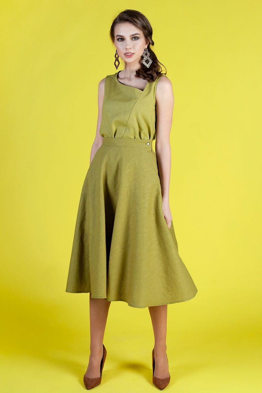 Linen circle skirts with side pockets