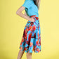 Bright circle skirt with red flower print