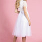 Short lace dress with tulle skirt