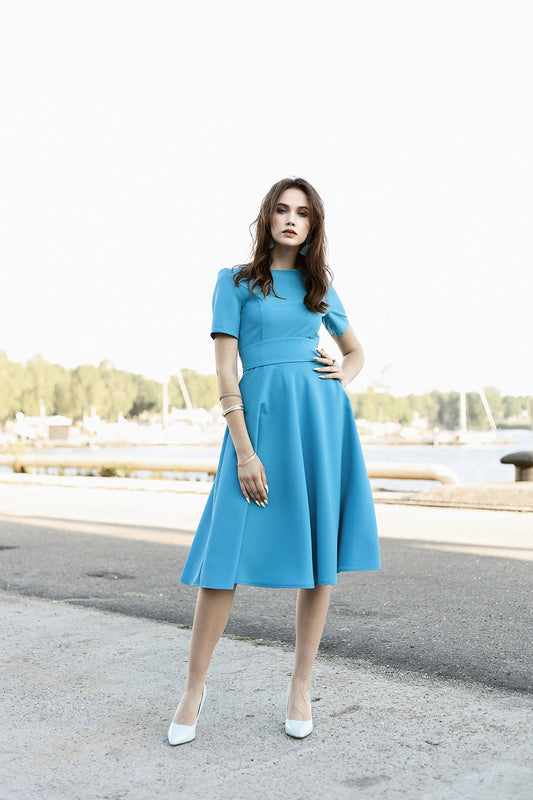 Light blue dress with circle skirts