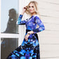 Dress with blue flower print