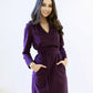Dark purple dress with side pockets and belt