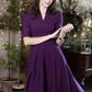 Purple dress with circle skirt and separated belt