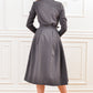 Light grey dress with collar and front buttons