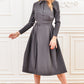 Dress with collar and front buttons