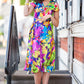 Summer dress with bright print