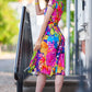 Summer dress with bright print