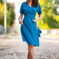 Royal blue shade linen dress