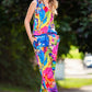 Classic straight pants with bright print