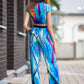 Classic straight pants with abstract print
