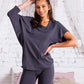 Organic cotton top with asymmetrical shape in grey colour