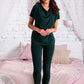 Organic cotton top with in dark green