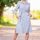Grey extended shirt dress with front buttons