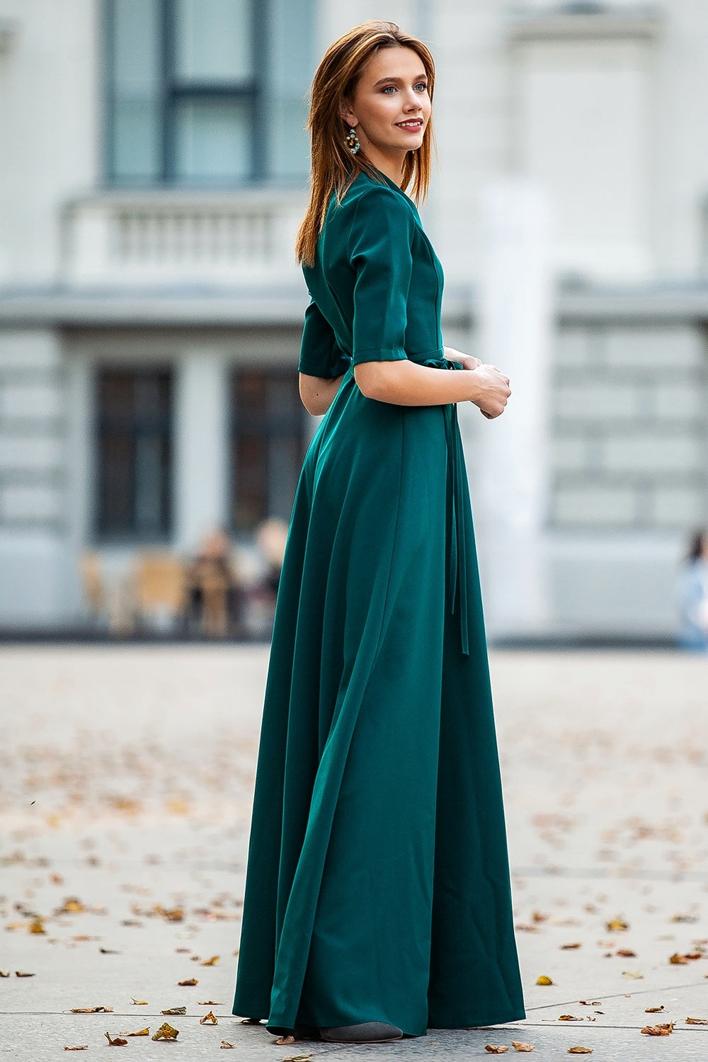 green dress with black belt These Fall Accessories Will Instantly Transition Your Summer Dresses