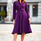 Dark purple dress with collar and front buttons