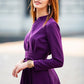 Dark purple dress with collar and front buttons