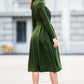 Green dress with collar and front buttons