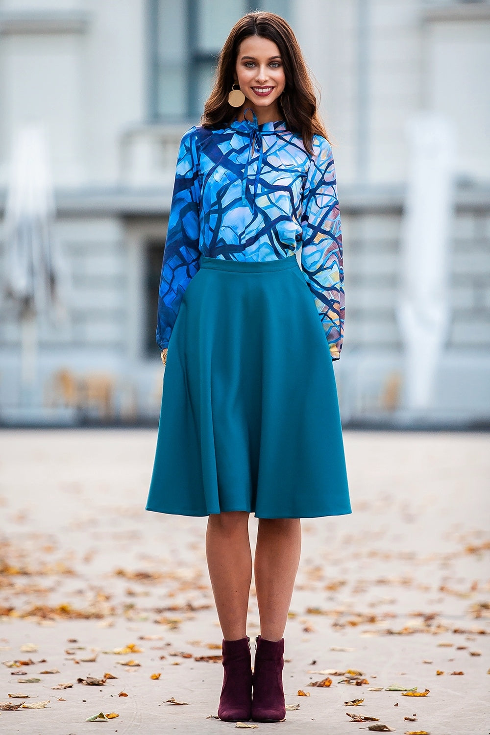 Blouse with abstract tree print