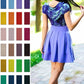 Pleated mini skirt with pockets in many colors