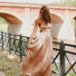 Gold maxi dress without sleeves