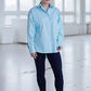 Light blue organic cotton shirt with buttons