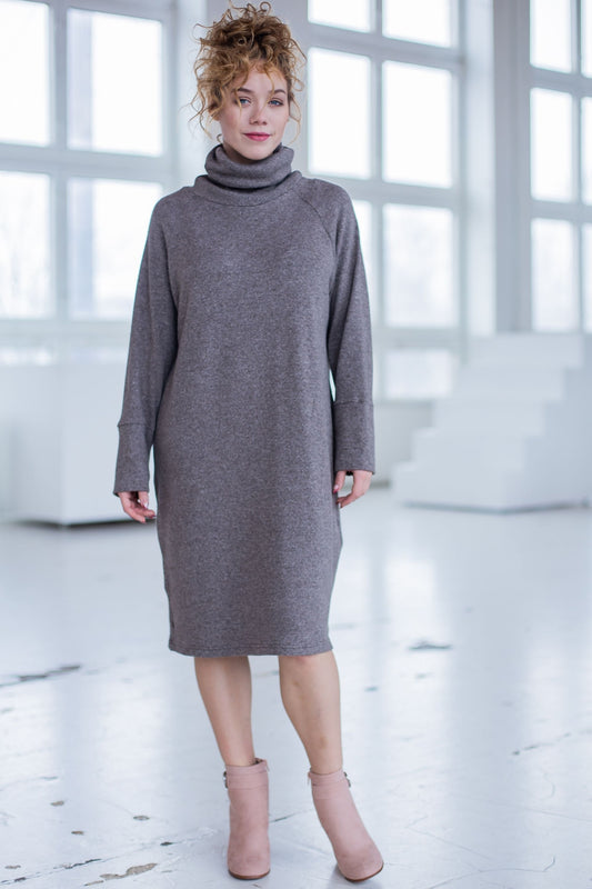 Half-length sweater dress / tunic made of cashmere wool fabric