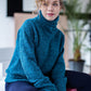 Blue sweater made of wool fabric