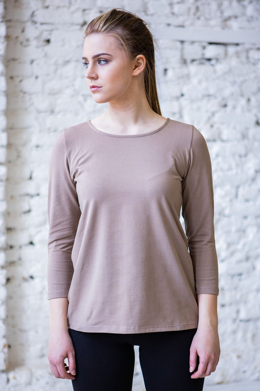 Beige cotton knitted shirt