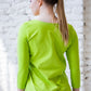 Spilgti zaļš kokvilnas trikotāžas džemperis