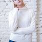 Balts kokvilnas trikotāžas džemperis