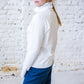 White cotton knitted sweater