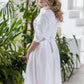 Balta, klasiska organiskās kokvilnas kleita